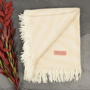 NWT Thula Tula Ivory African Zebra Print Blanket